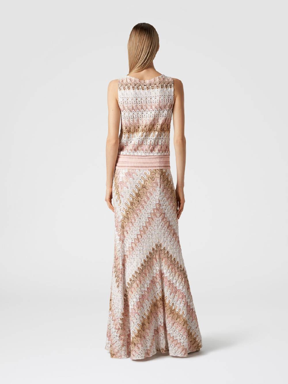 M Missoni Gonna lunga in misto viscosa lamé effetto pizzo In Vendita
