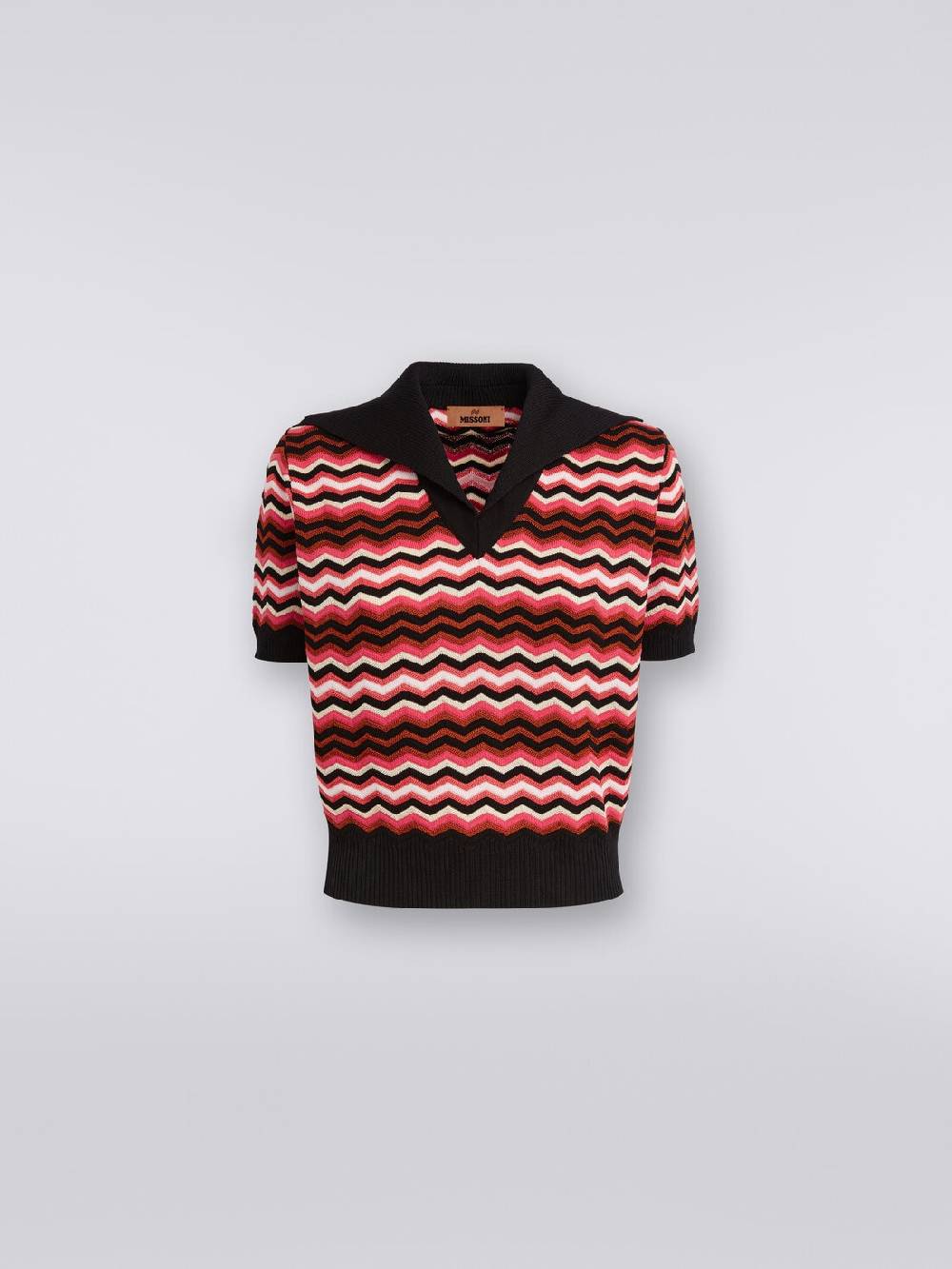 M Missoni Maglia a maniche corte chevron con profili a contrasto Offerte
