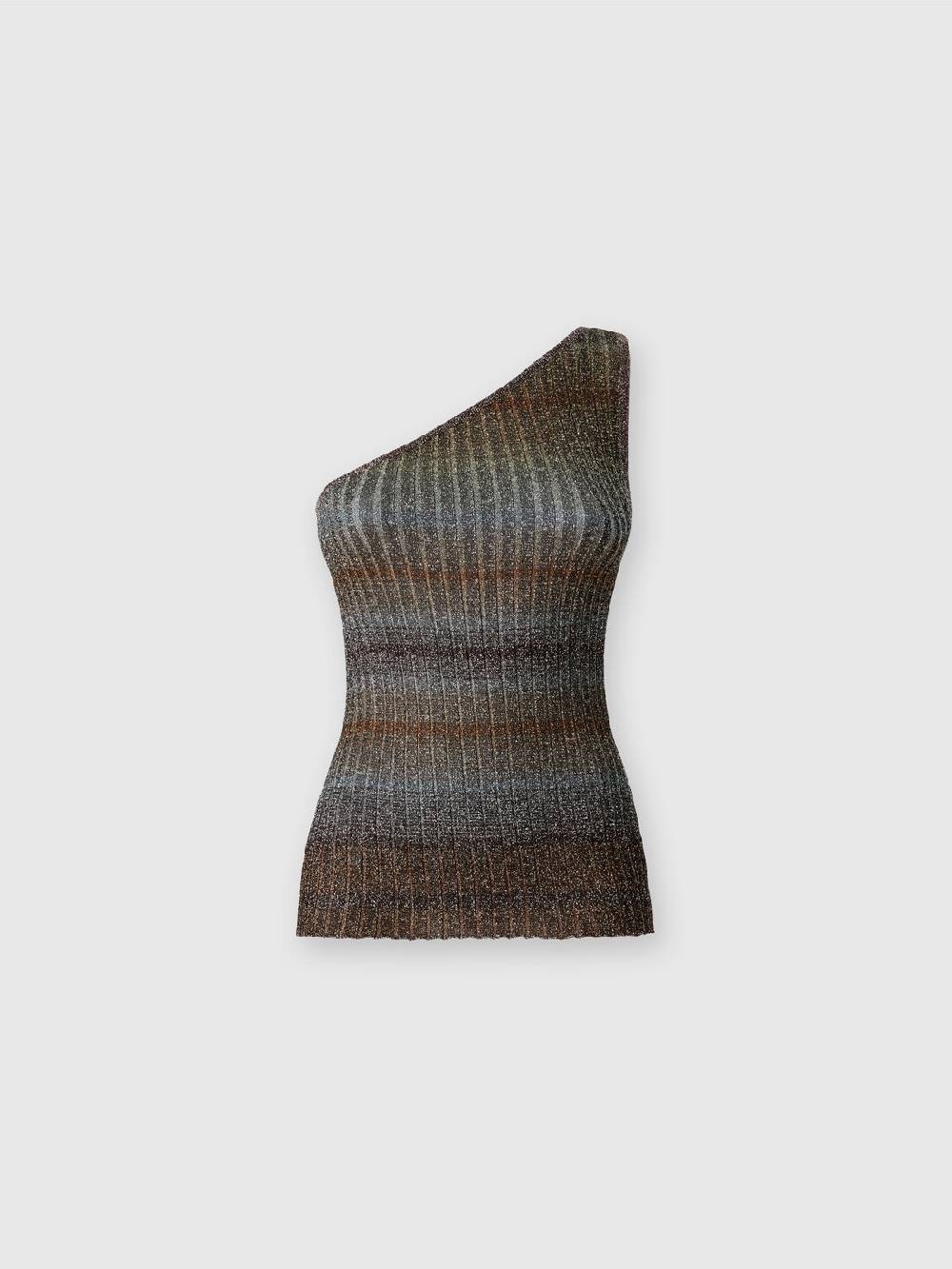 M Missoni Top monospalla in viscosa lamé a costine Hotsell