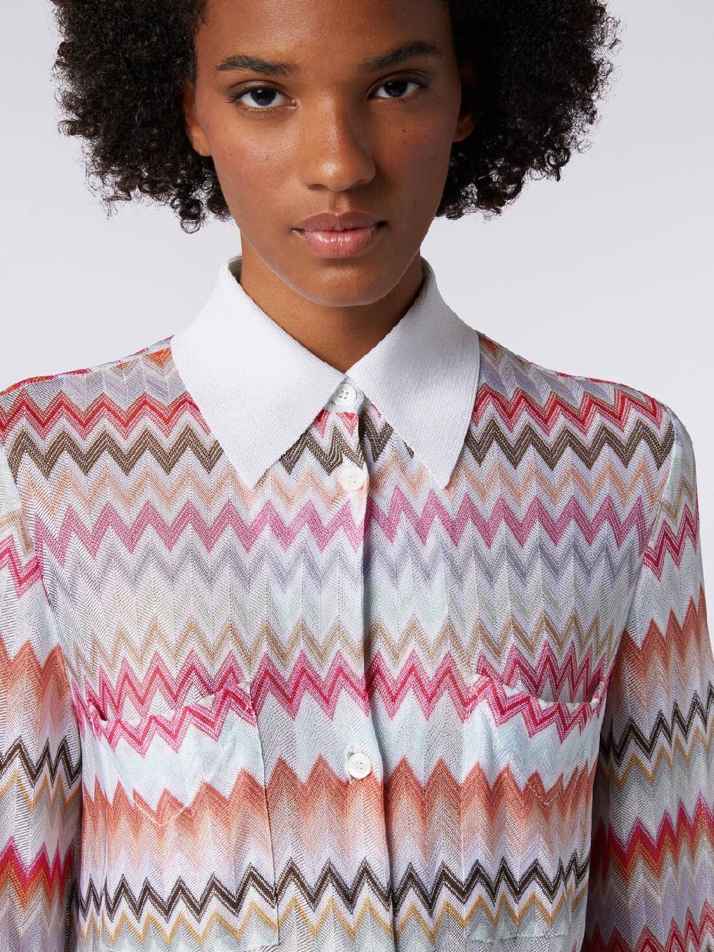 M Missoni Camicia in cotone e viscosa zig zag Vendite Flash