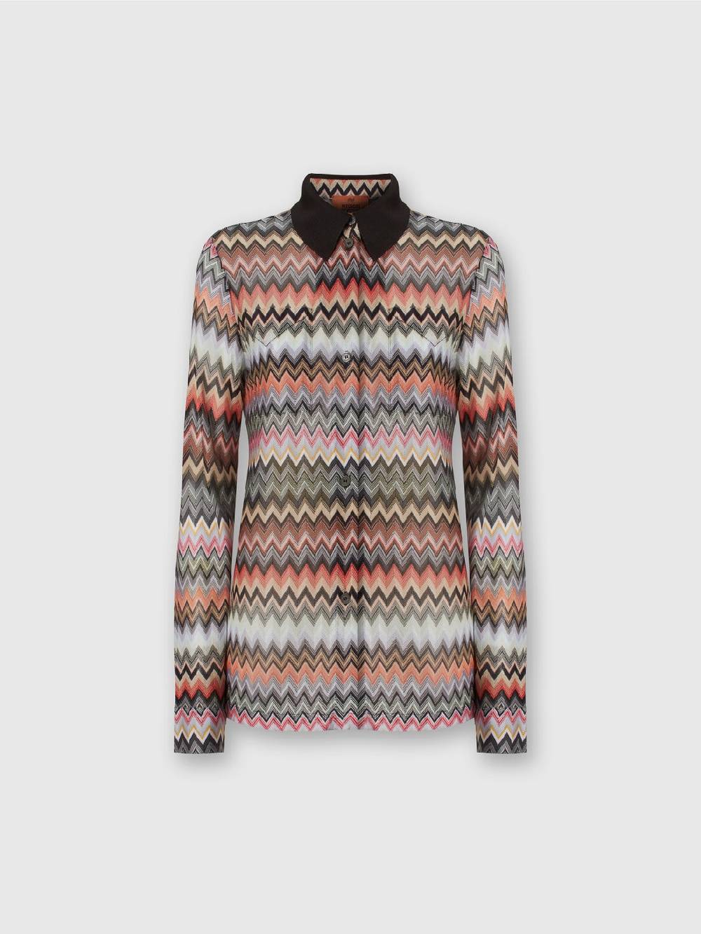 M Missoni Camicia in cotone e viscosa zig zag Negozio