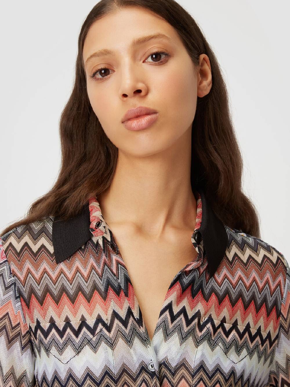 M Missoni Camicia in cotone e viscosa zig zag Negozio
