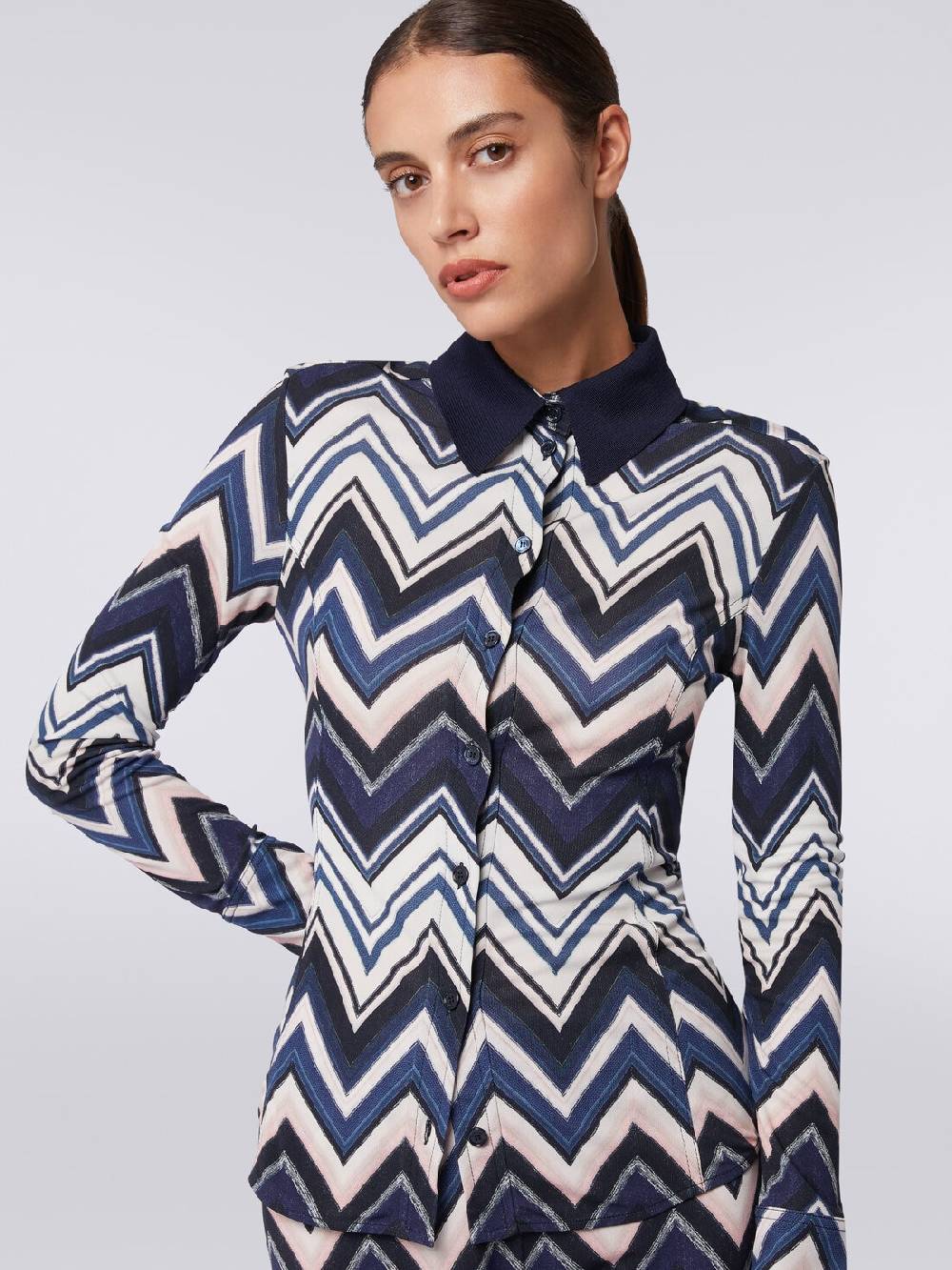 M Missoni Camicia in viscosa con stampa zig zag In Saldo