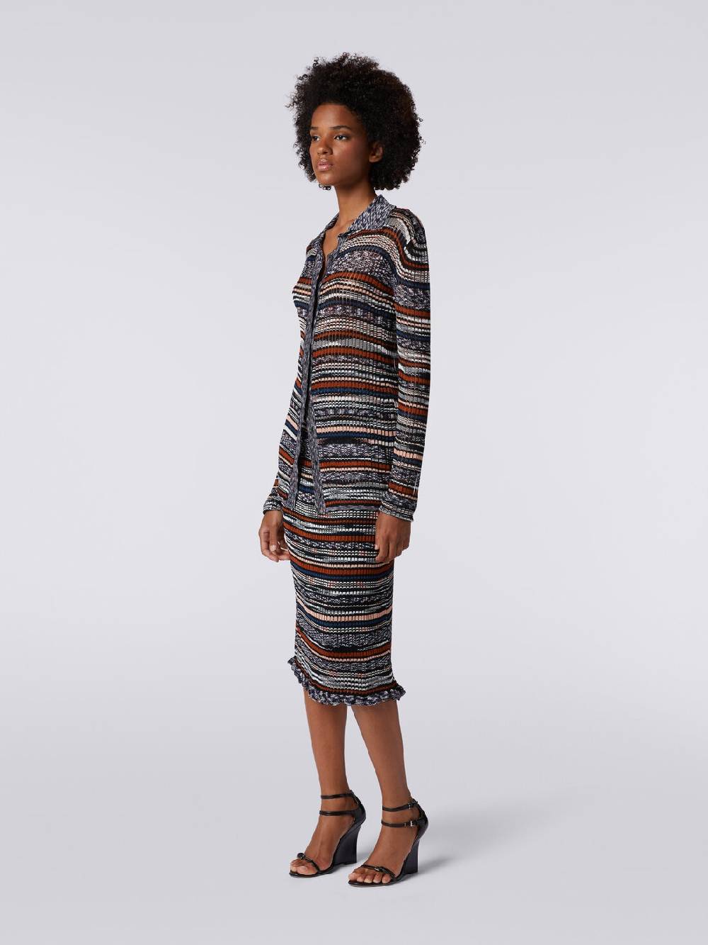 M Missoni Camicia in maglia di viscosa a costine fiammata Nuova