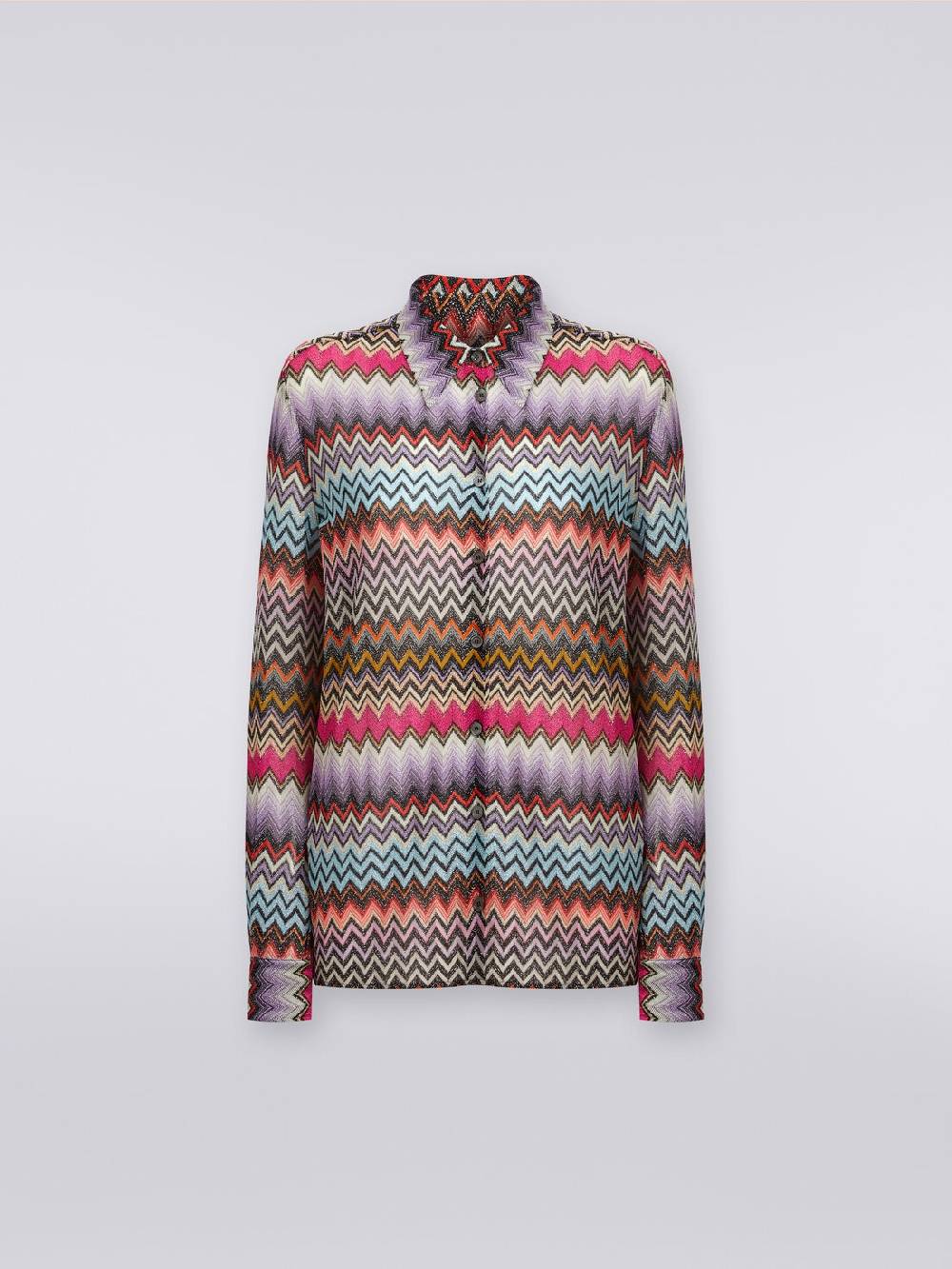 M Missoni Camicia in maglia di viscosa chevron con lurex Sottocosto