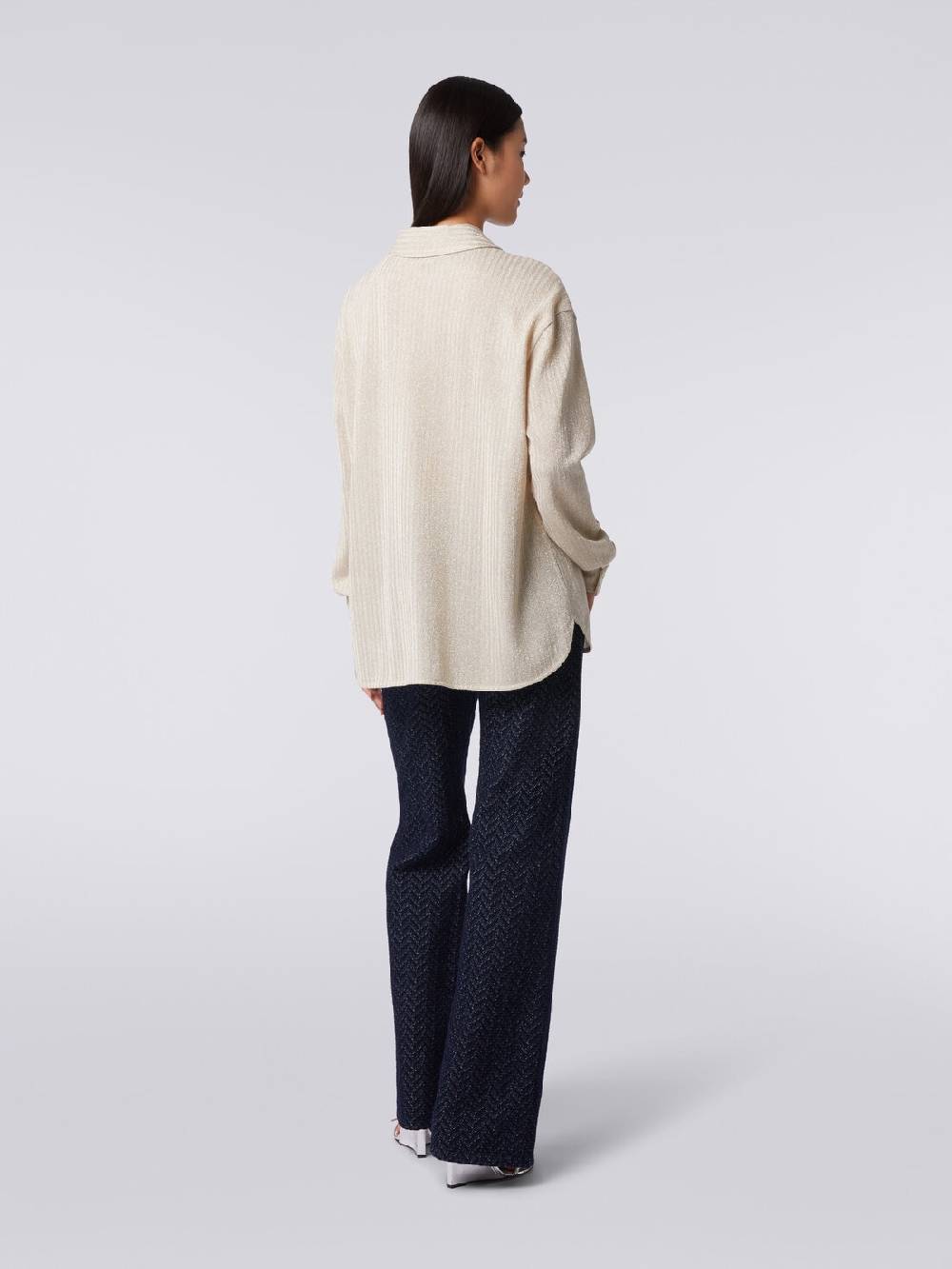 M Missoni Camicia oversize in cotone e viscosa lamé Italy