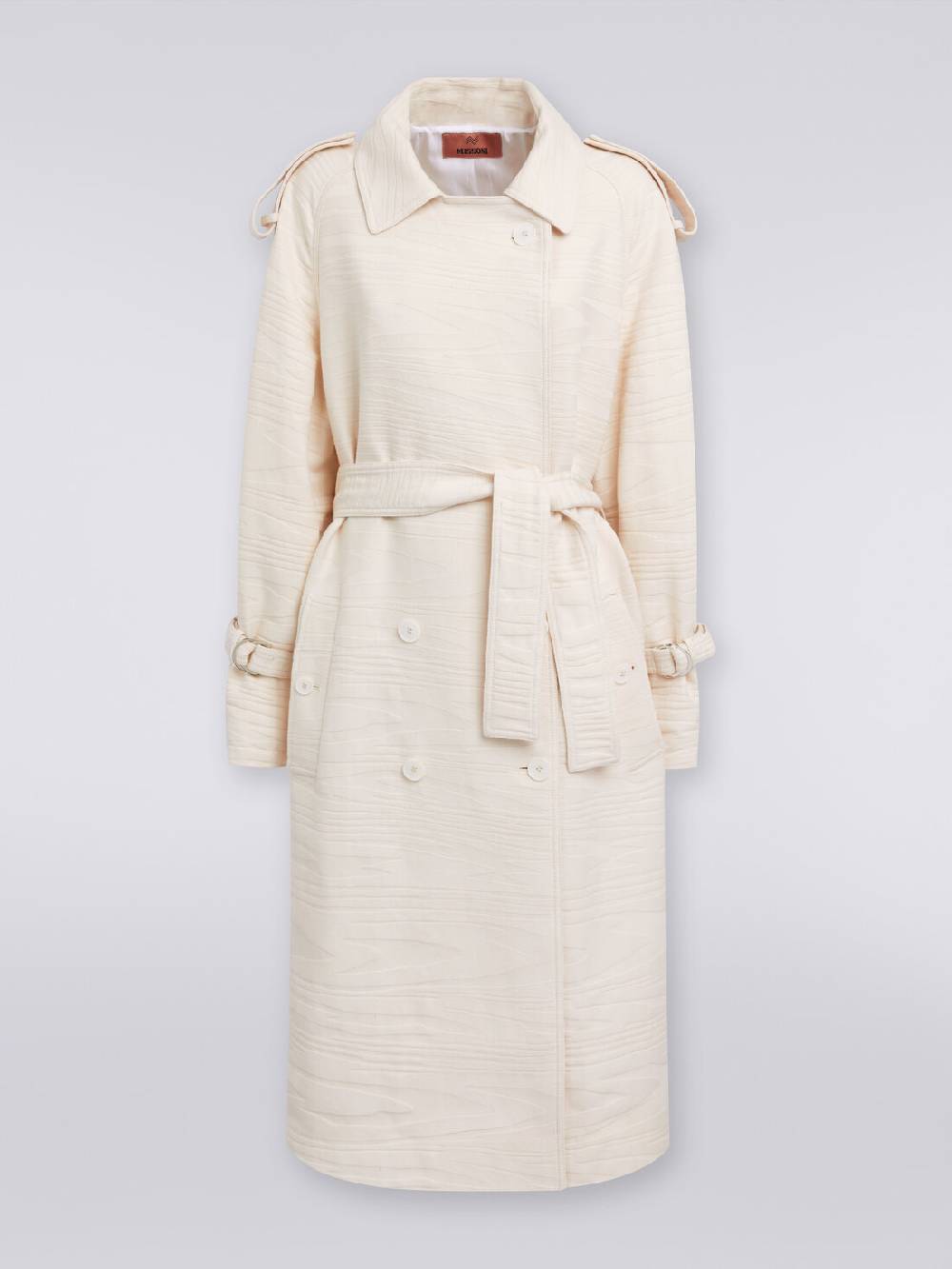 M Missoni Trench in canvas di cotone jacquard fimmato Italia