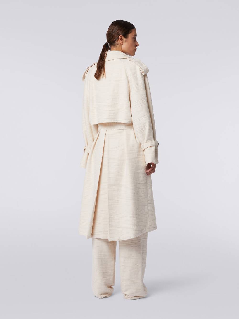 M Missoni Trench in canvas di cotone jacquard fimmato Italia