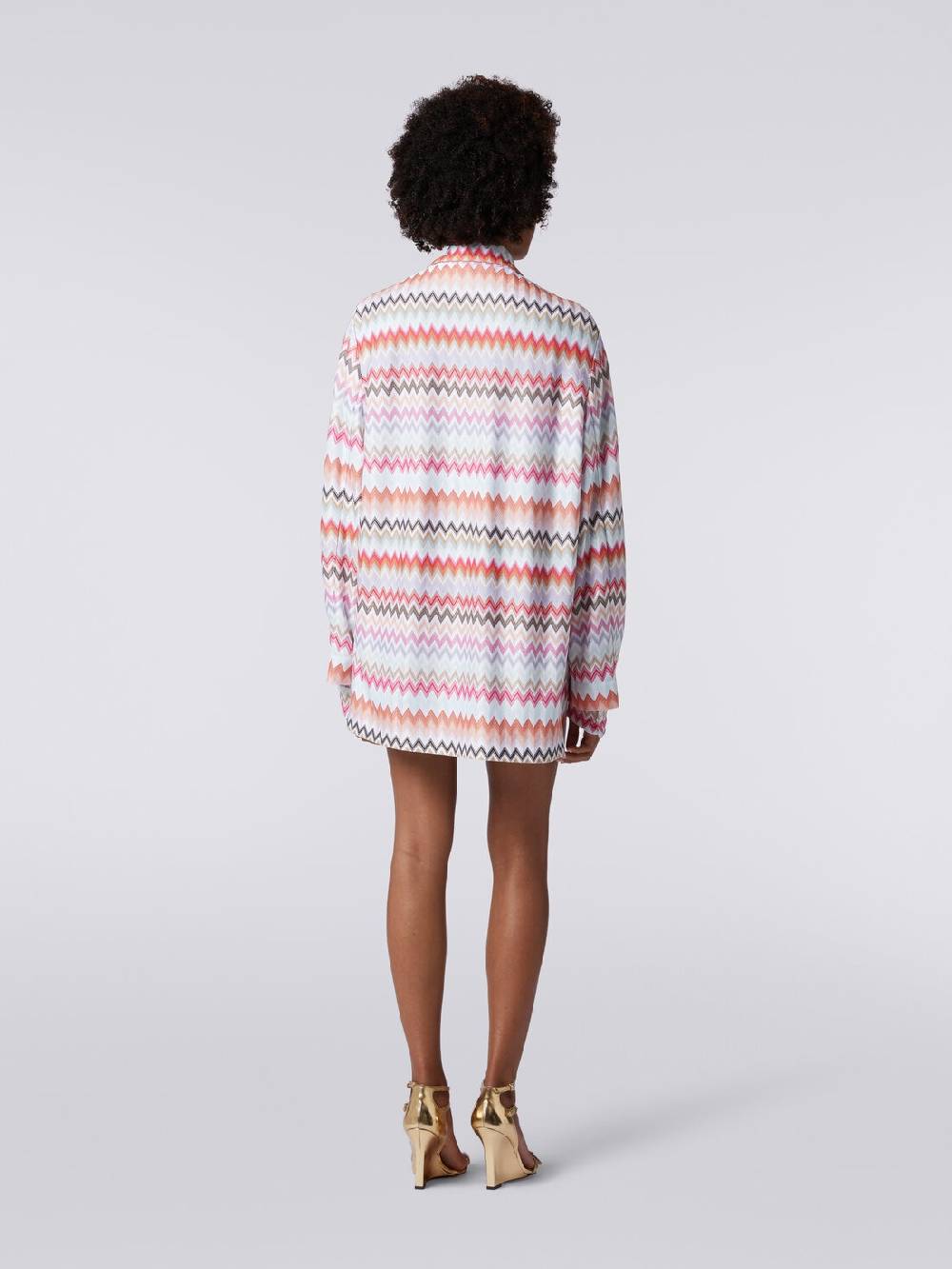 M Missoni Blazer doppiopetto in cotone e viscosa stampa zig zag 2025