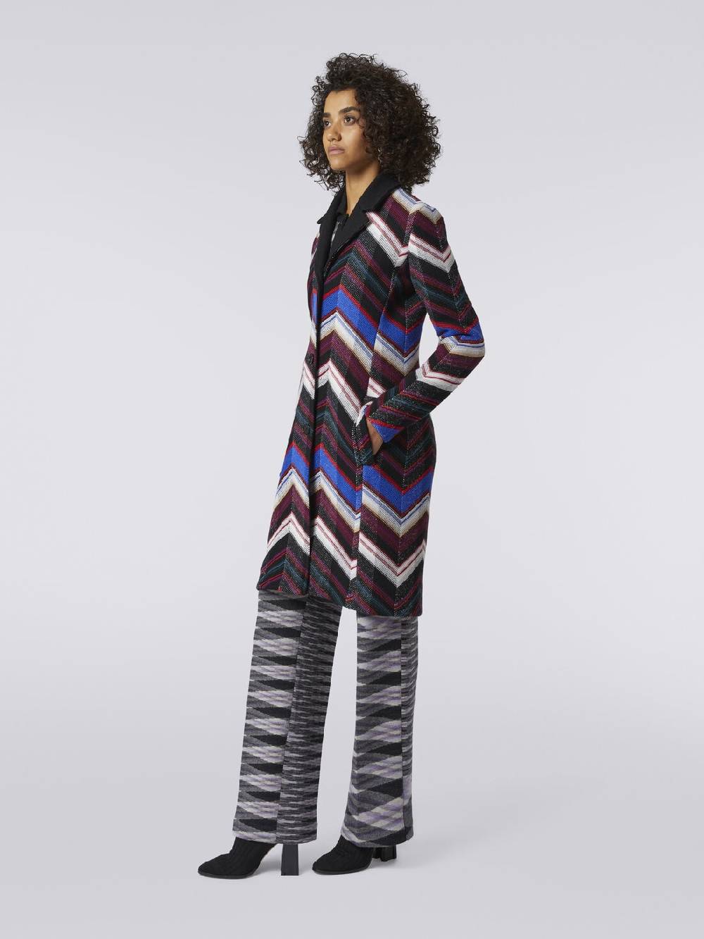 M Missoni Cappotto in lana con trama a zig zag In Linea