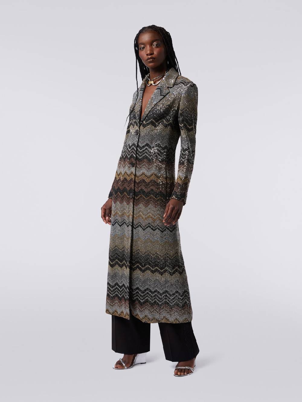 M Missoni Cappotto lungo in misto viscosa con paillettes Qualità
