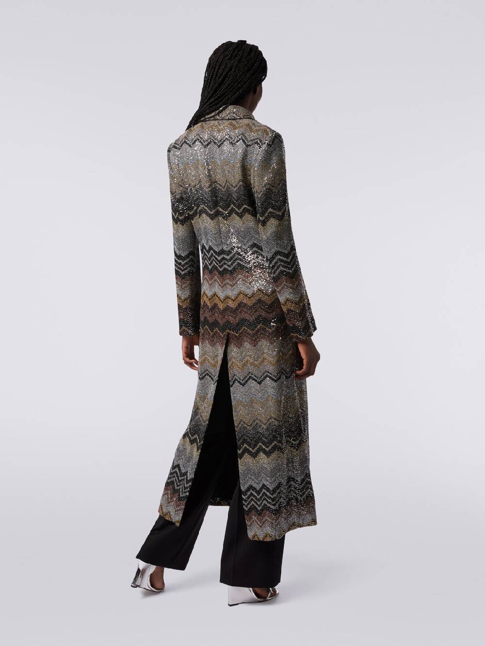 M Missoni Cappotto lungo in misto viscosa con paillettes Qualità
