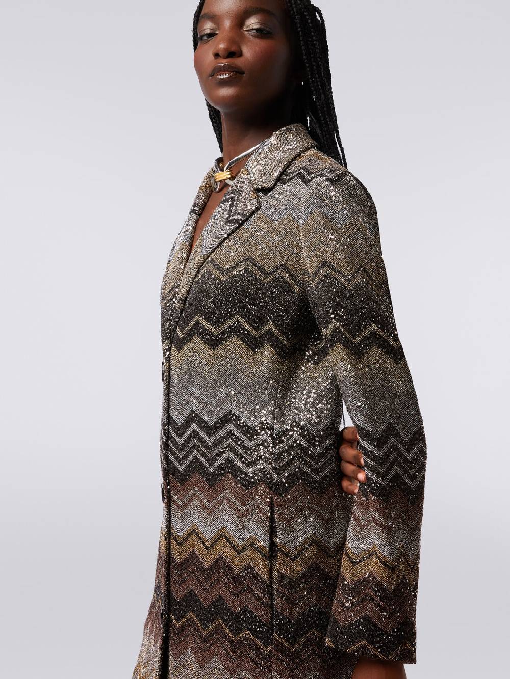 M Missoni Cappotto lungo in misto viscosa con paillettes Qualità