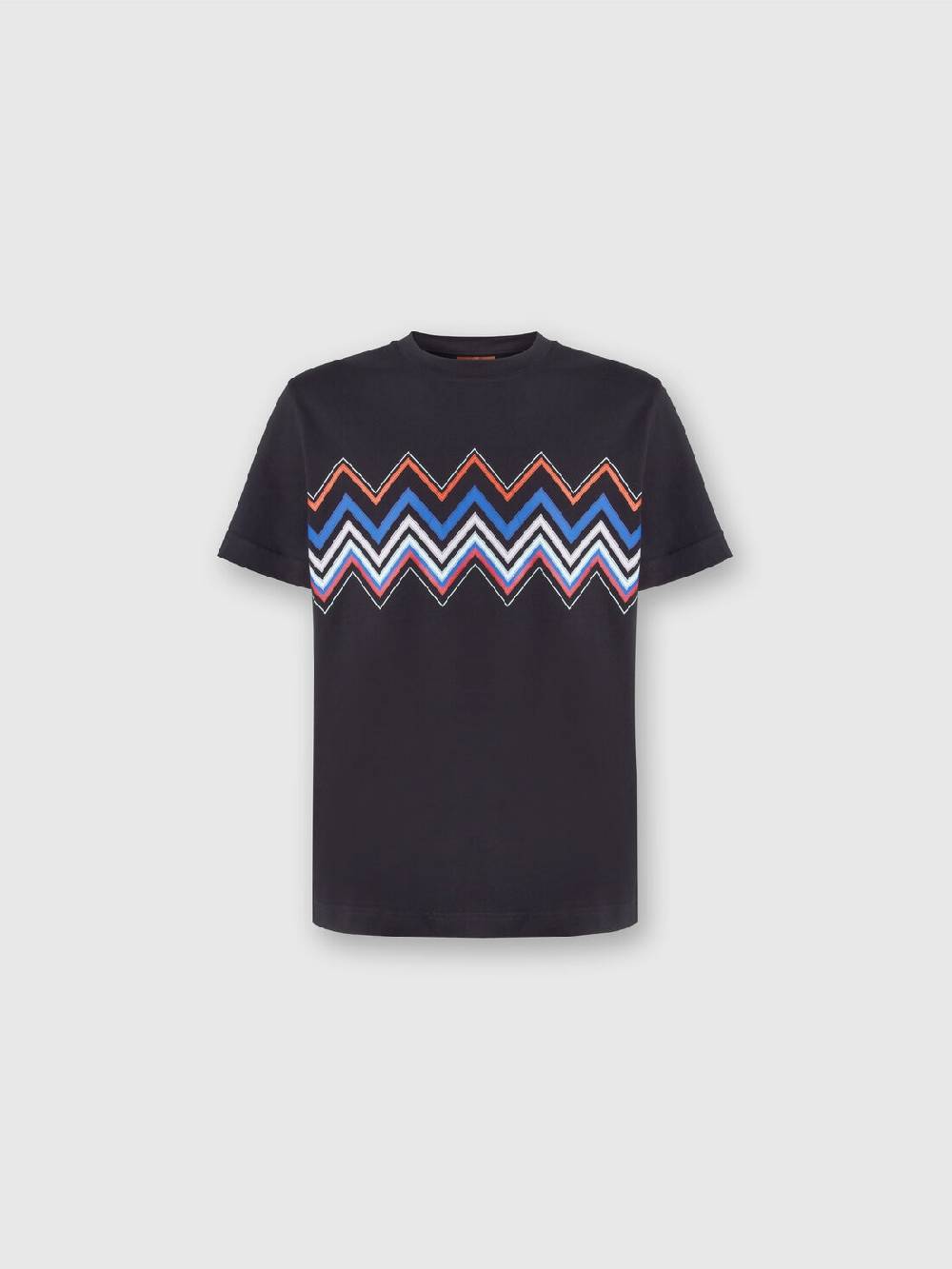 M Missoni T-shirt a maniche corte in cotone con stampa zig zag Consegna Veloce