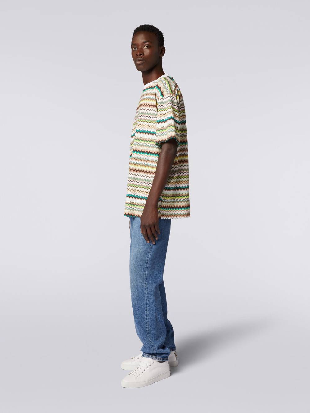 M Missoni T-shirt oversize in cotone con stampa zig zag Promozione Limitata