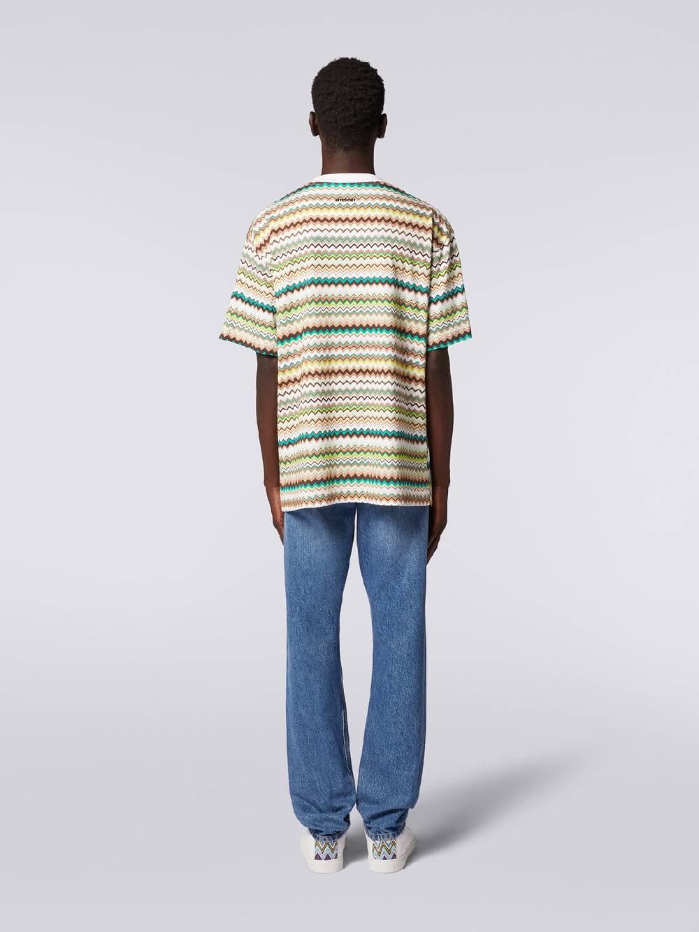 M Missoni T-shirt oversize in cotone con stampa zig zag Promozione Limitata