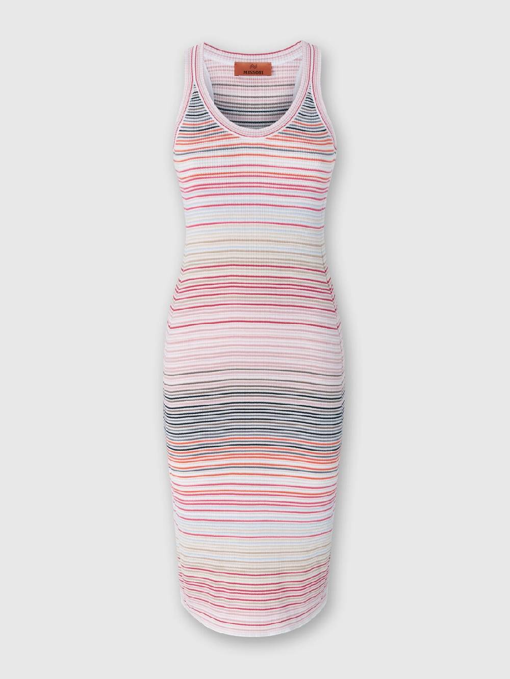 M Missoni Abito lungo a righe in cotone e viscosa Offerta