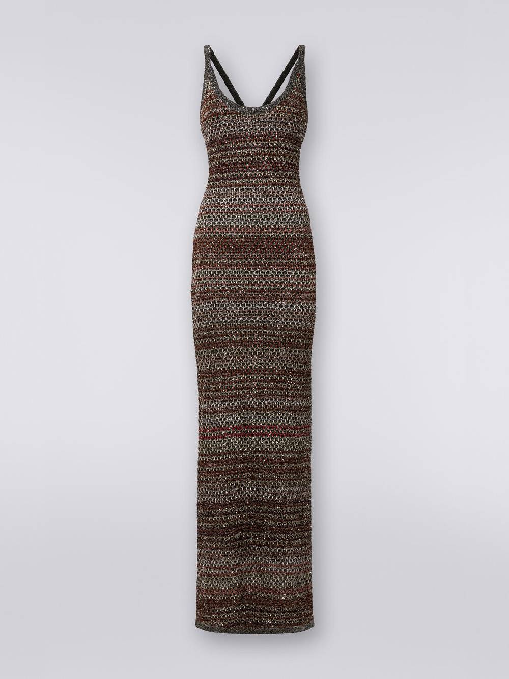 M Missoni Abito lungo in maglia zig zag con trama effetto uncinetto Online