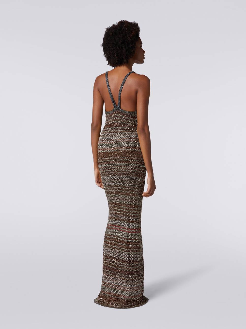 M Missoni Abito lungo in maglia zig zag con trama effetto uncinetto Online