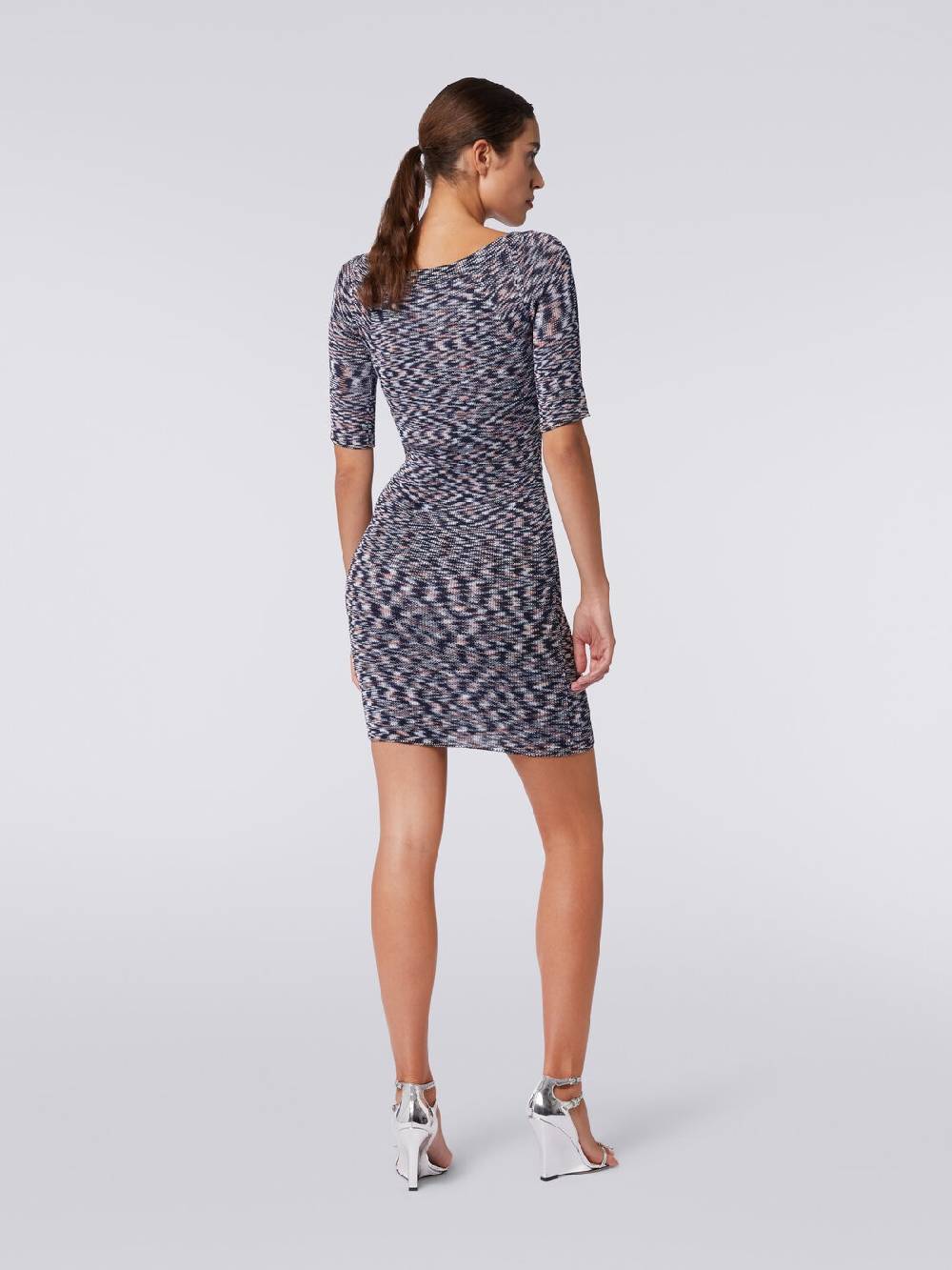 M Missoni Mini-abito a maniche corte in misto viscosa fiammata Outlet