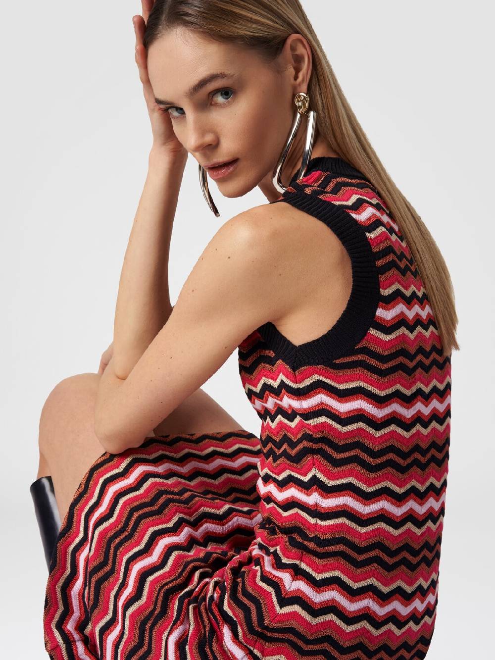 M Missoni Abito senza maniche in maglia zig zag Offerte