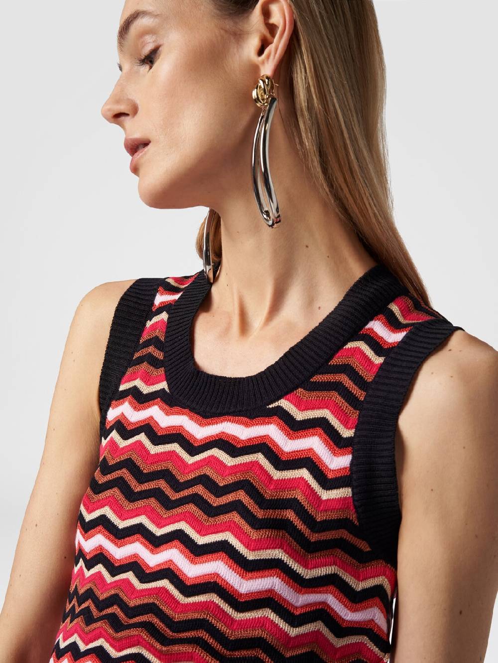 M Missoni Abito senza maniche in maglia zig zag Offerte