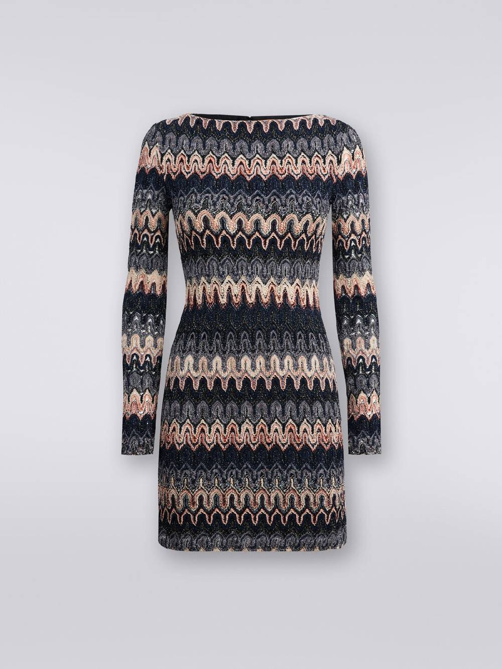M Missoni Mini-abito a maniche lunghe in misto viscosa motivo a onde Hotsell