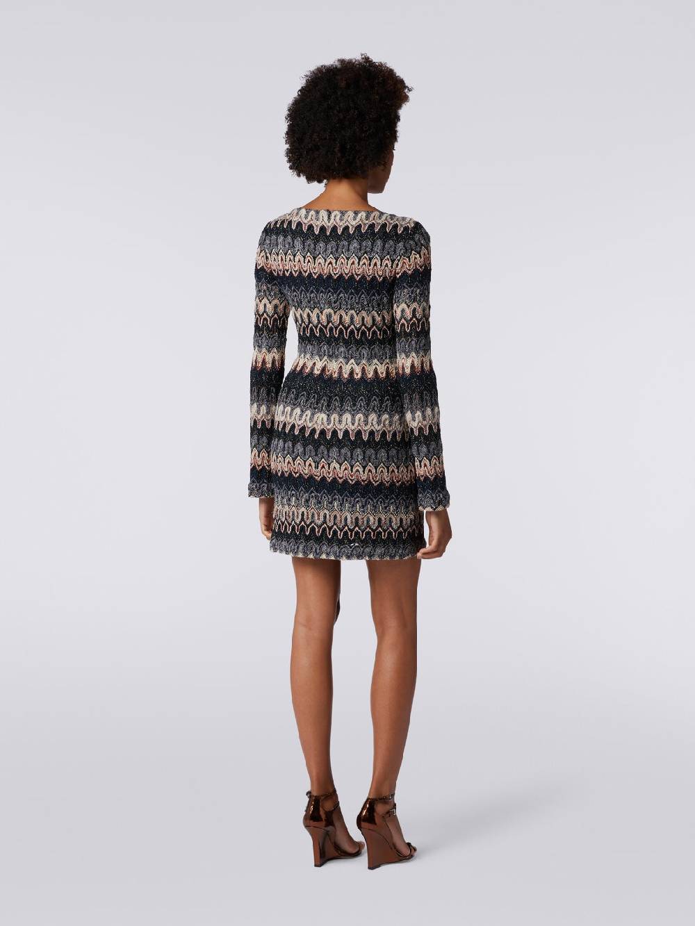 M Missoni Mini-abito a maniche lunghe in misto viscosa motivo a onde Hotsell