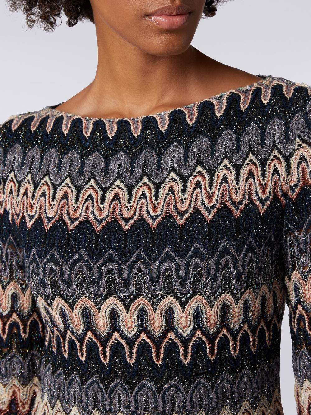 M Missoni Mini-abito a maniche lunghe in misto viscosa motivo a onde Hotsell