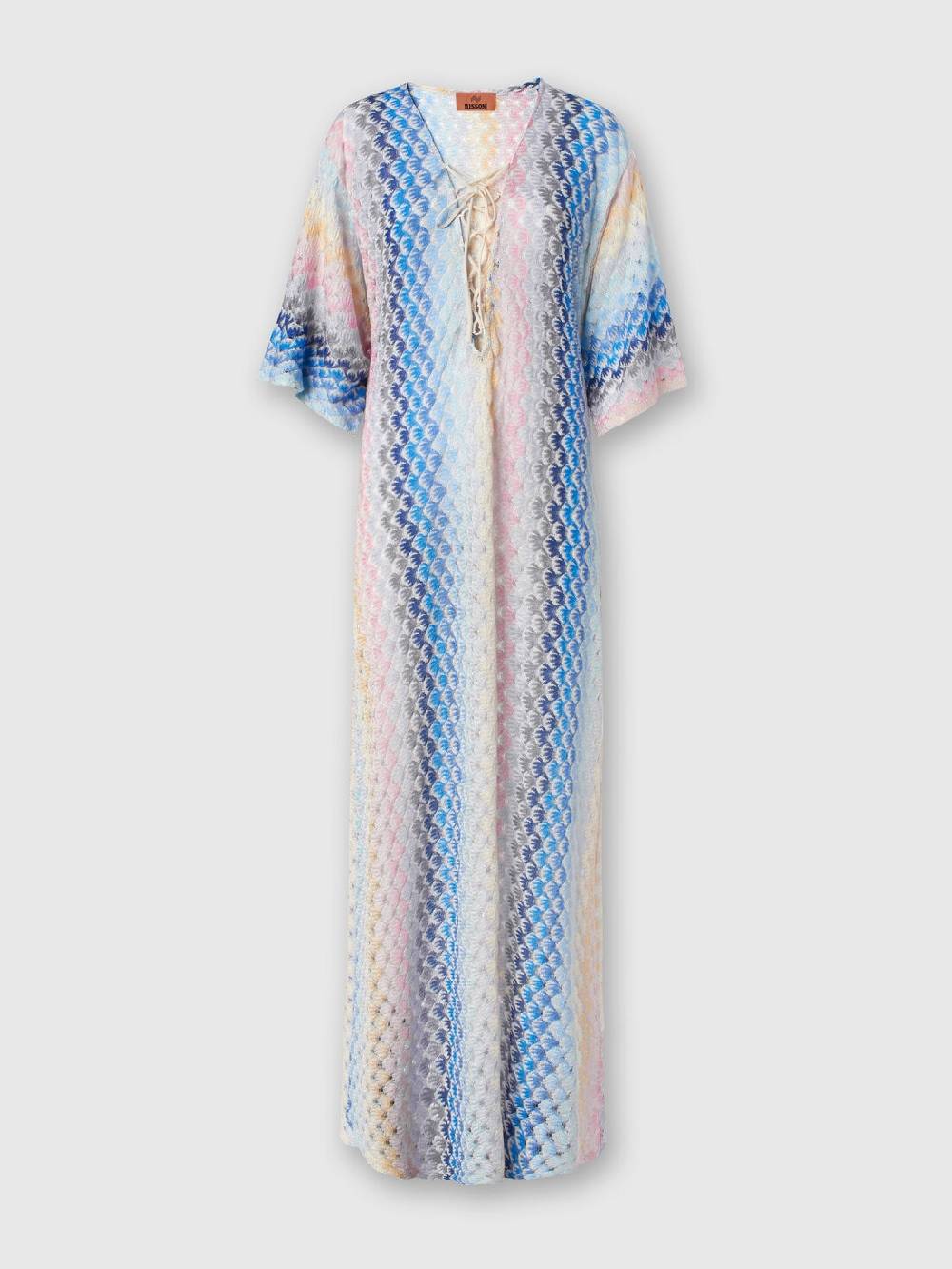 M Missoni Caftano copricostume lungo effetto pizzo dégradé con lurex In Saldo