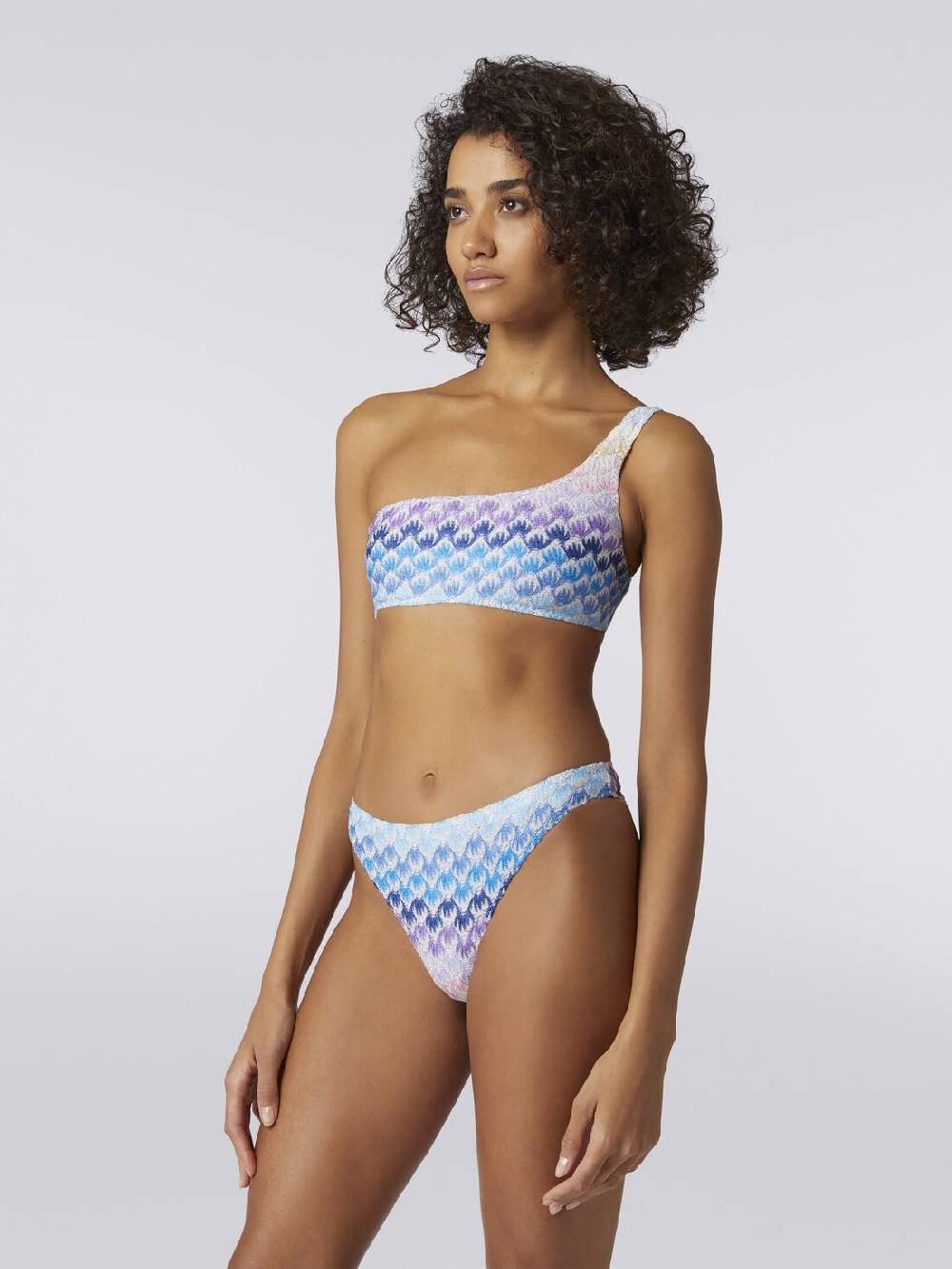 M Missoni Bikini monospalla effetto pizzo dégradé con lurex Nuova