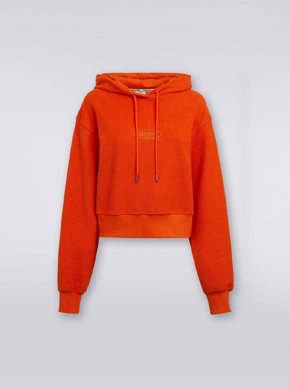 M Missoni Felpa garzata crop con cappuccio e logo Italy