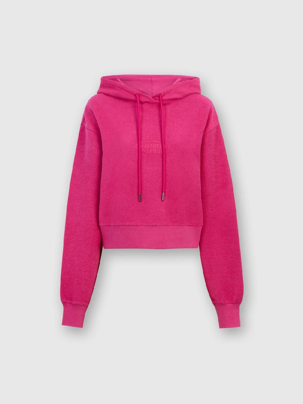 M Missoni Felpa garzata crop con cappuccio e logo 2025