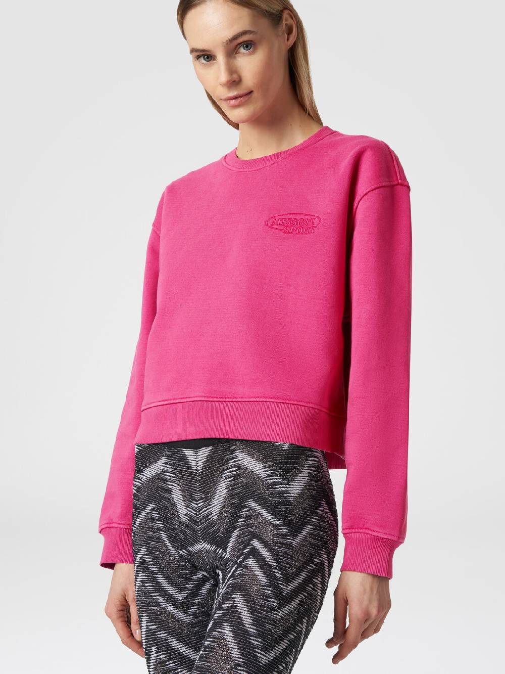 M Missoni Felpa girocollo in cotone con logo In Linea