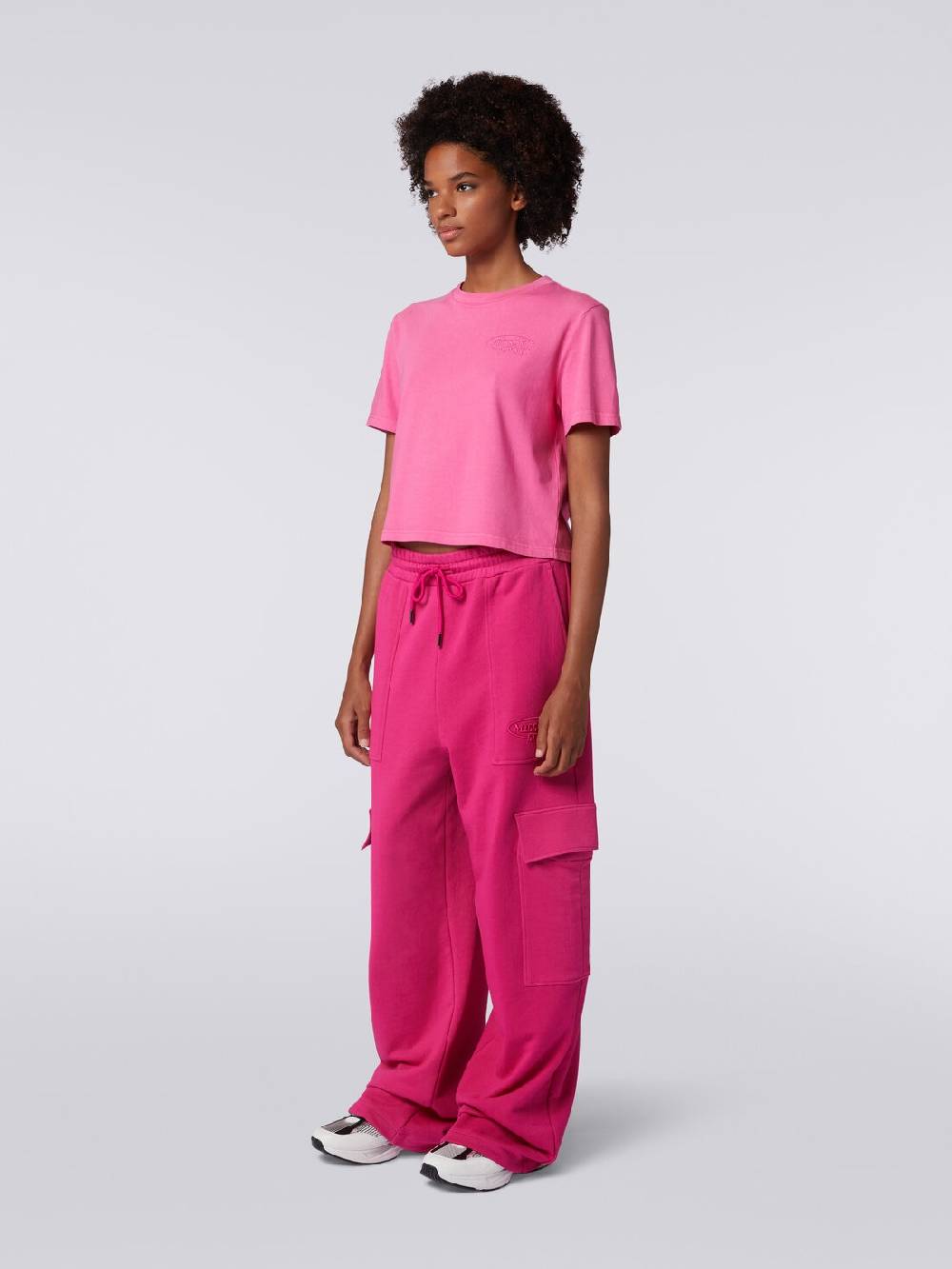 M Missoni T-shirt girocollo crop in cotone con logo Nuovo