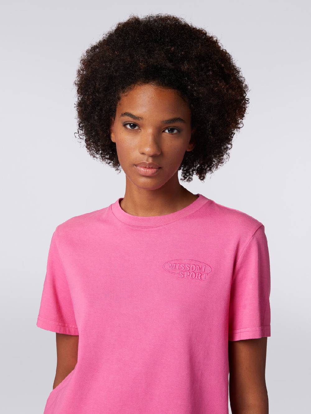 M Missoni T-shirt girocollo crop in cotone con logo Nuovo