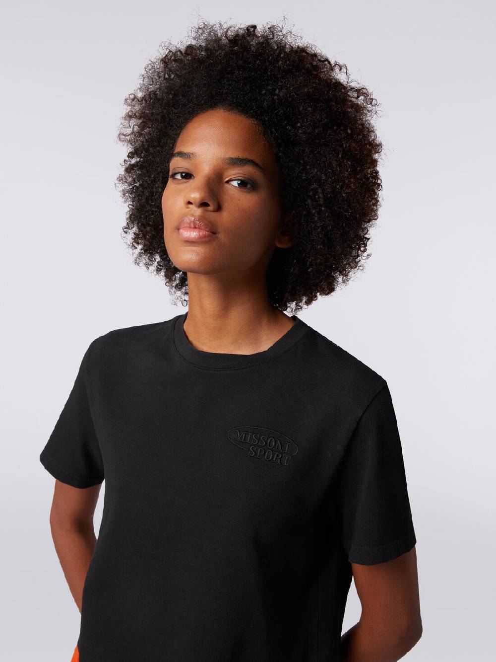 M Missoni T-shirt girocollo crop in cotone con logo Spedizione Gratuita