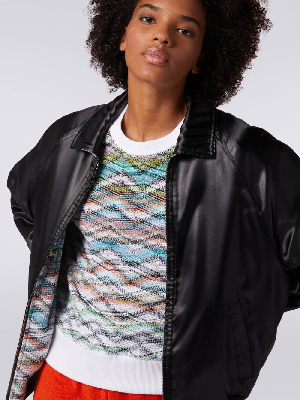 M Missoni Bomber reversibile in raso e in maglia con lurex Pezzi Unici