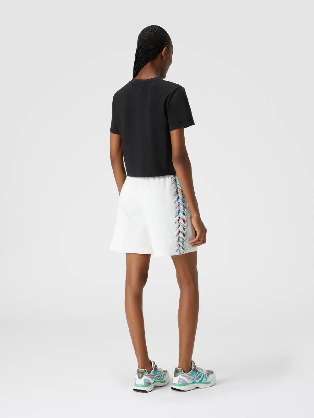 M Missoni Shorts in felpa di cotone con logo e bande laterali in maglia Qualità Garantita