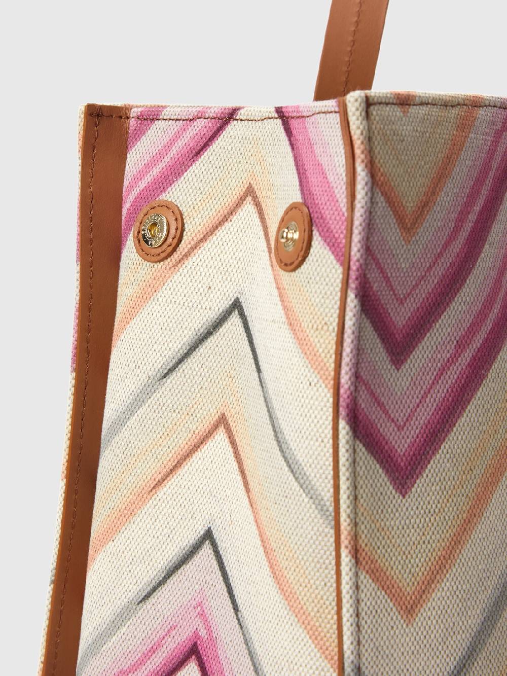 M Missoni Tote bag in misto cotone con motivo chevron Acquista Ora