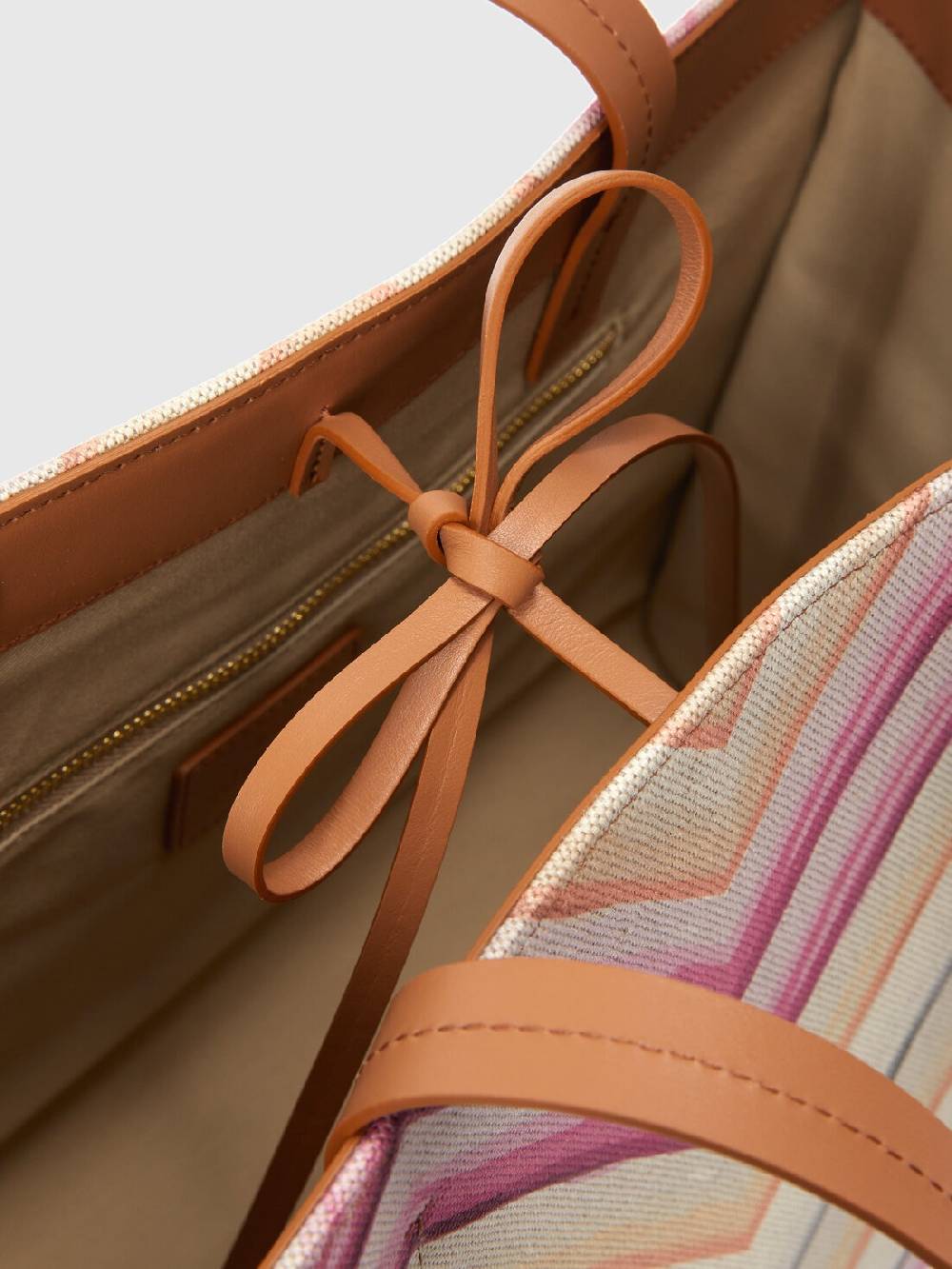 M Missoni Tote bag in misto cotone con motivo chevron Acquista Ora