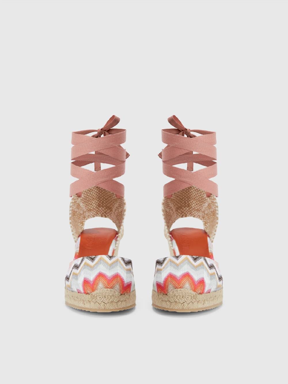 M Missoni Espadrilles con tomaia in tessuto chevron e zeppa Sconto