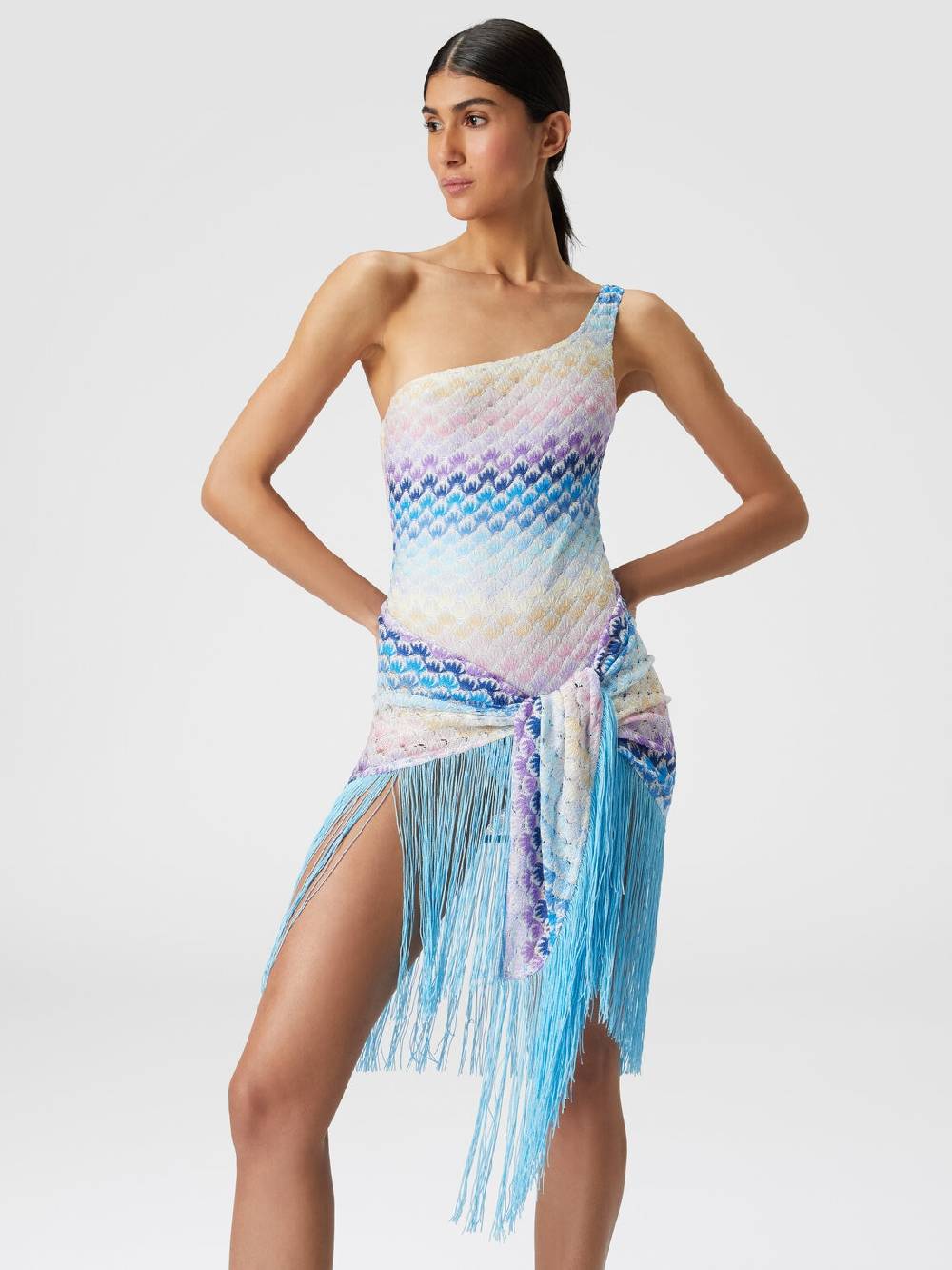 M Missoni Pareo in viscosa lamé con frange In Saldo