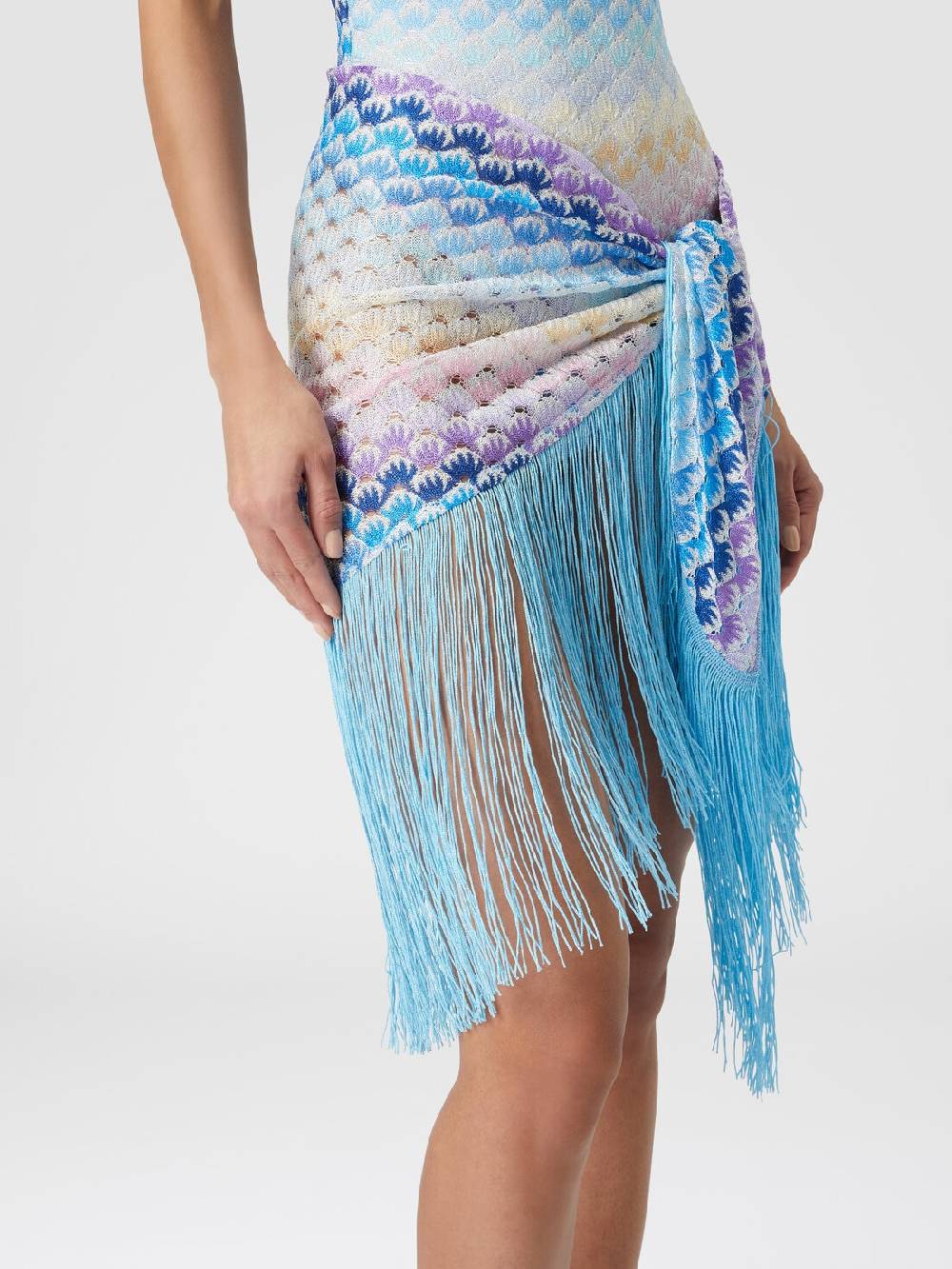 M Missoni Pareo in viscosa lamé con frange In Saldo