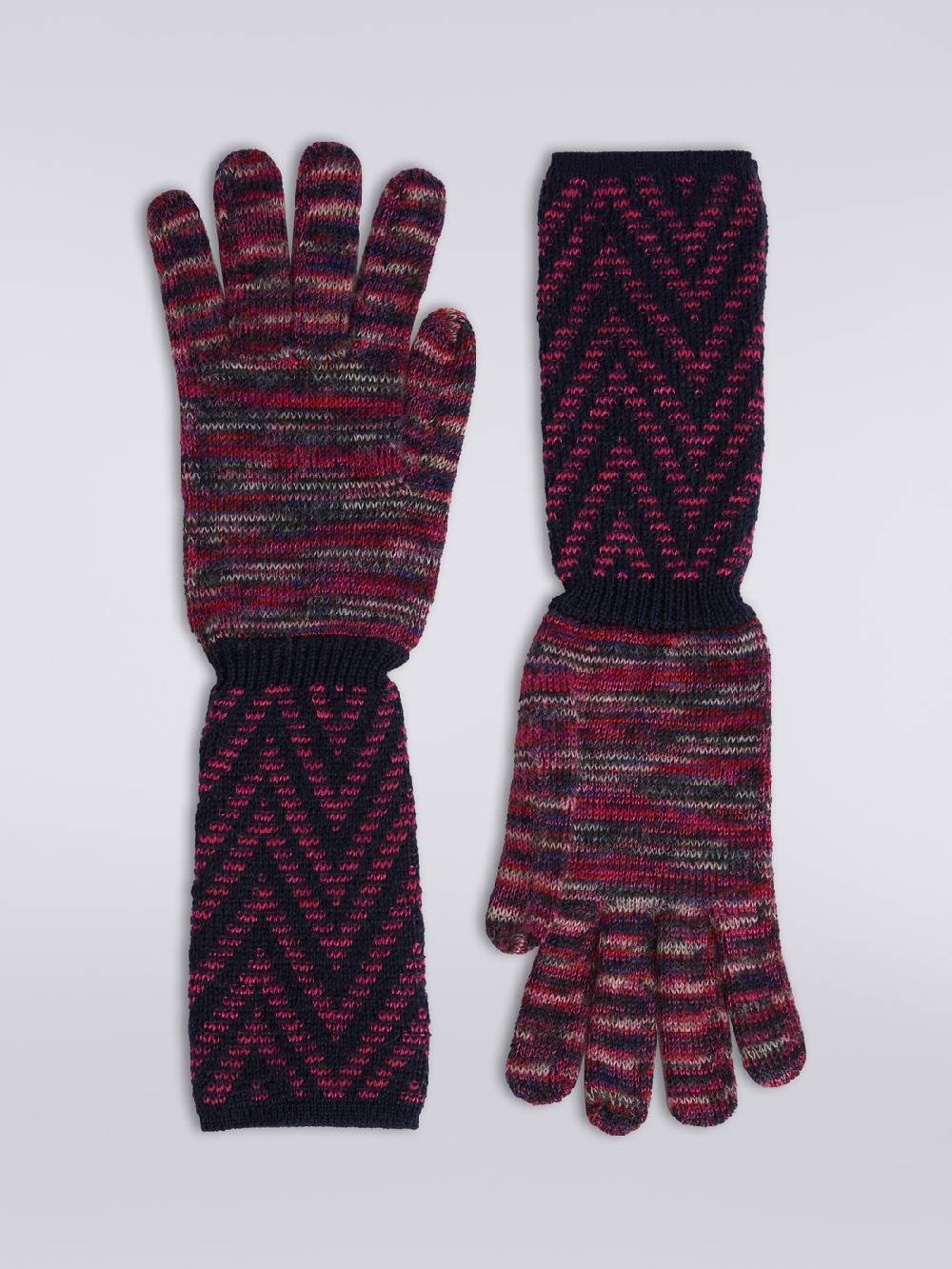M Missoni Guanti in maglia di lana e mohair con multi-lavorazione Shopping Online