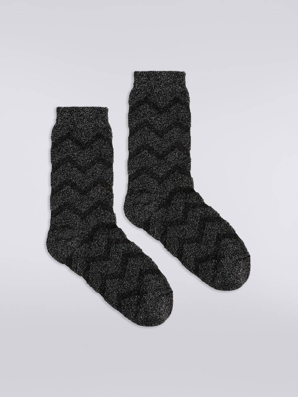 M Missoni Calze corte in cotone e nylon zig zag Sconto