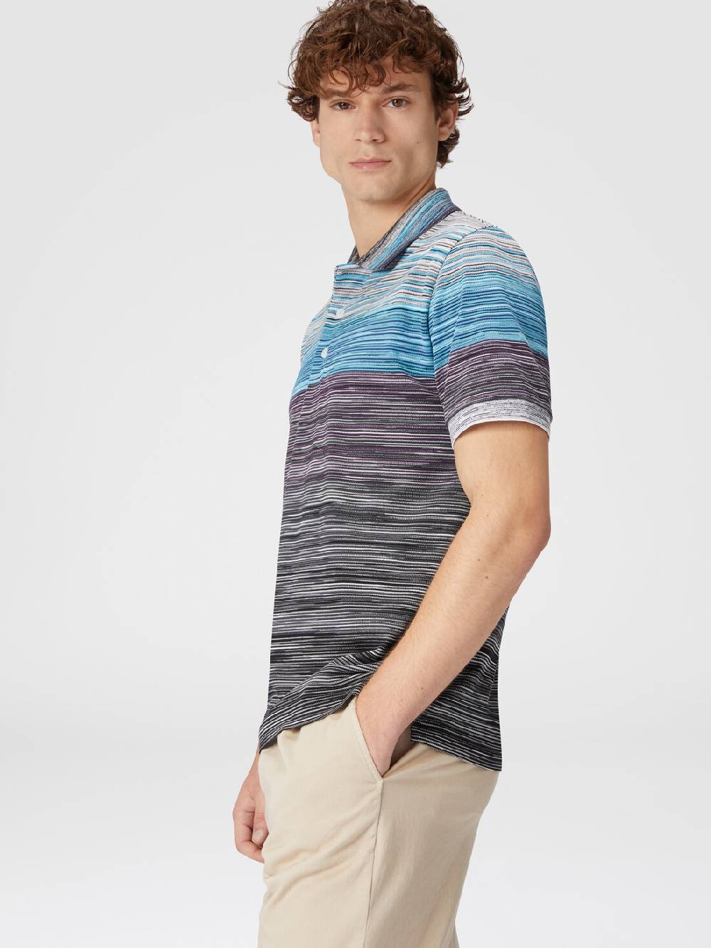 M Missoni Polo in piquet di cotone fiammato Online