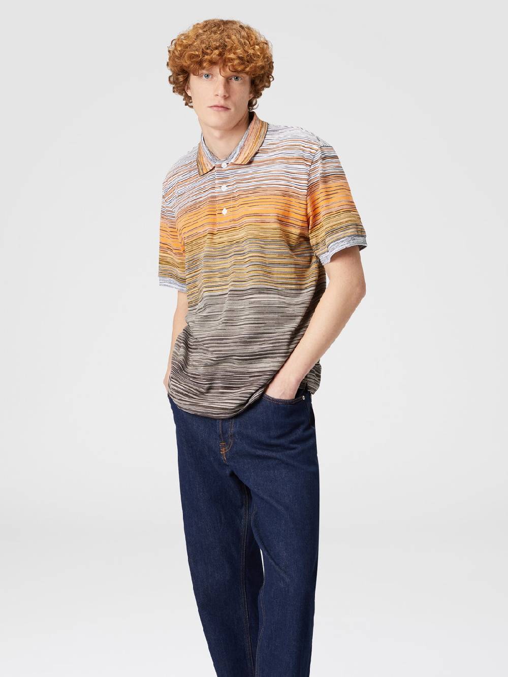 M Missoni Polo in piquet di cotone fiammato Outlet
