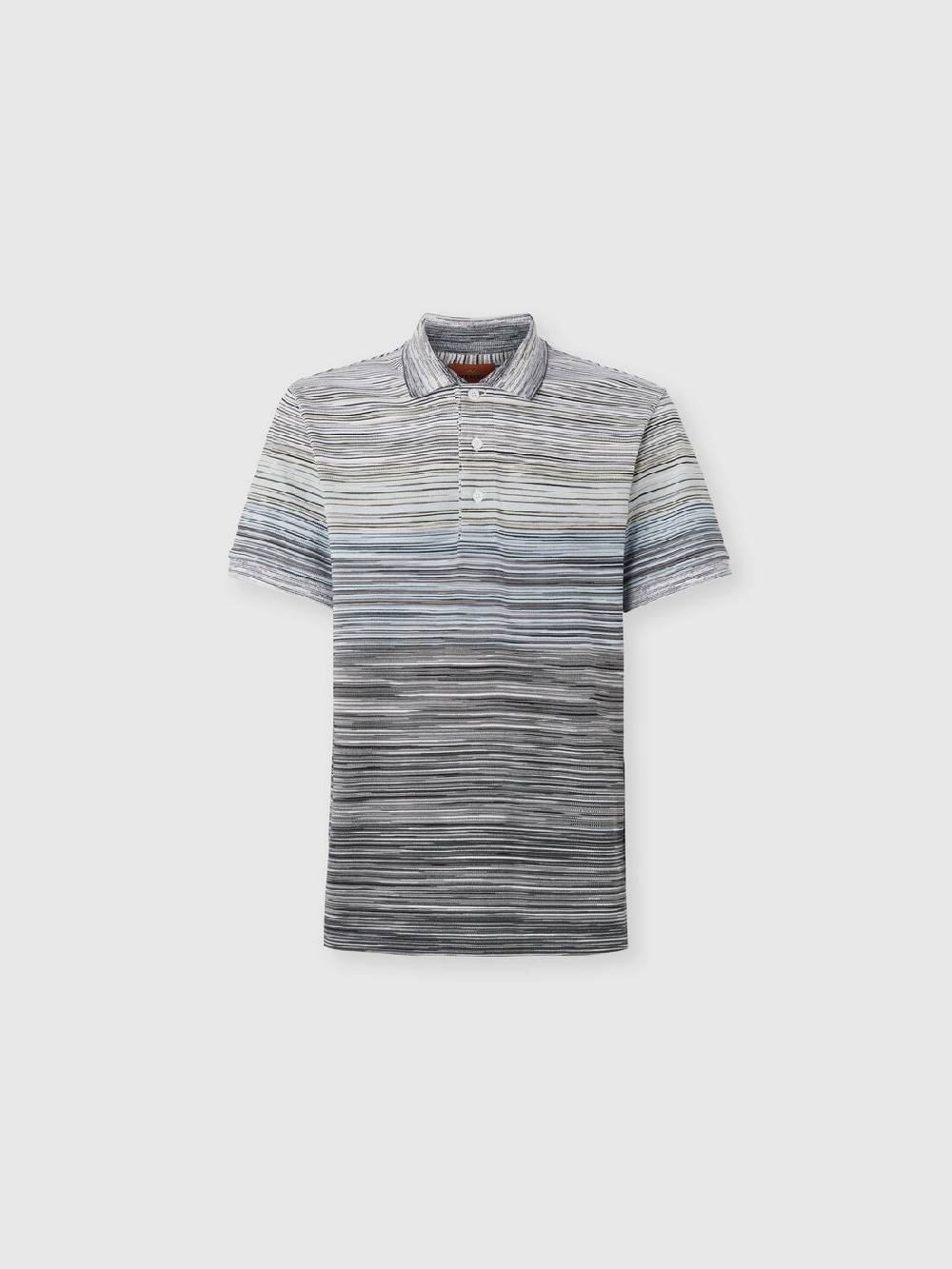 M Missoni Polo in piquet di cotone fiammato In Vendita
