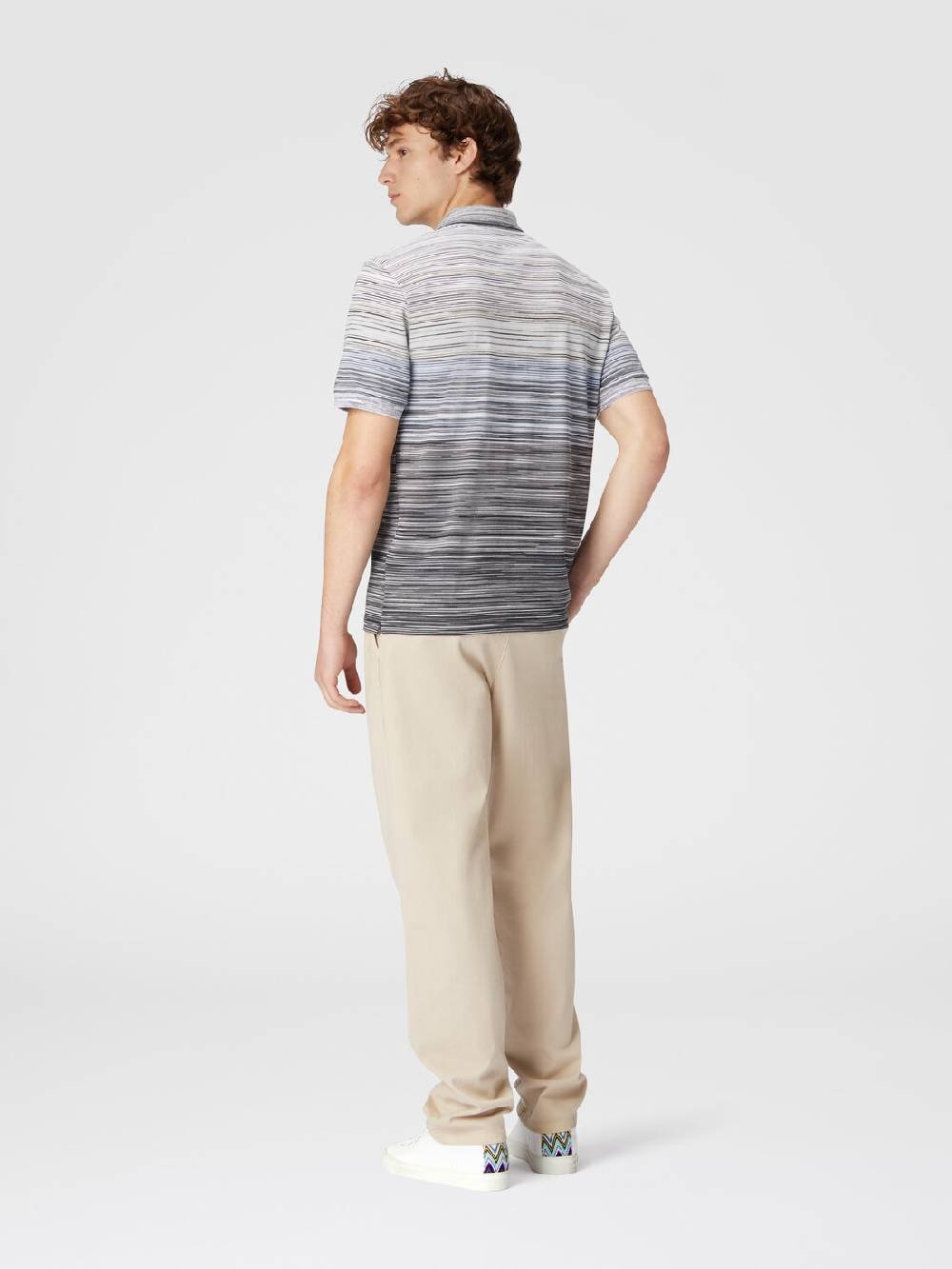 M Missoni Polo in piquet di cotone fiammato In Vendita